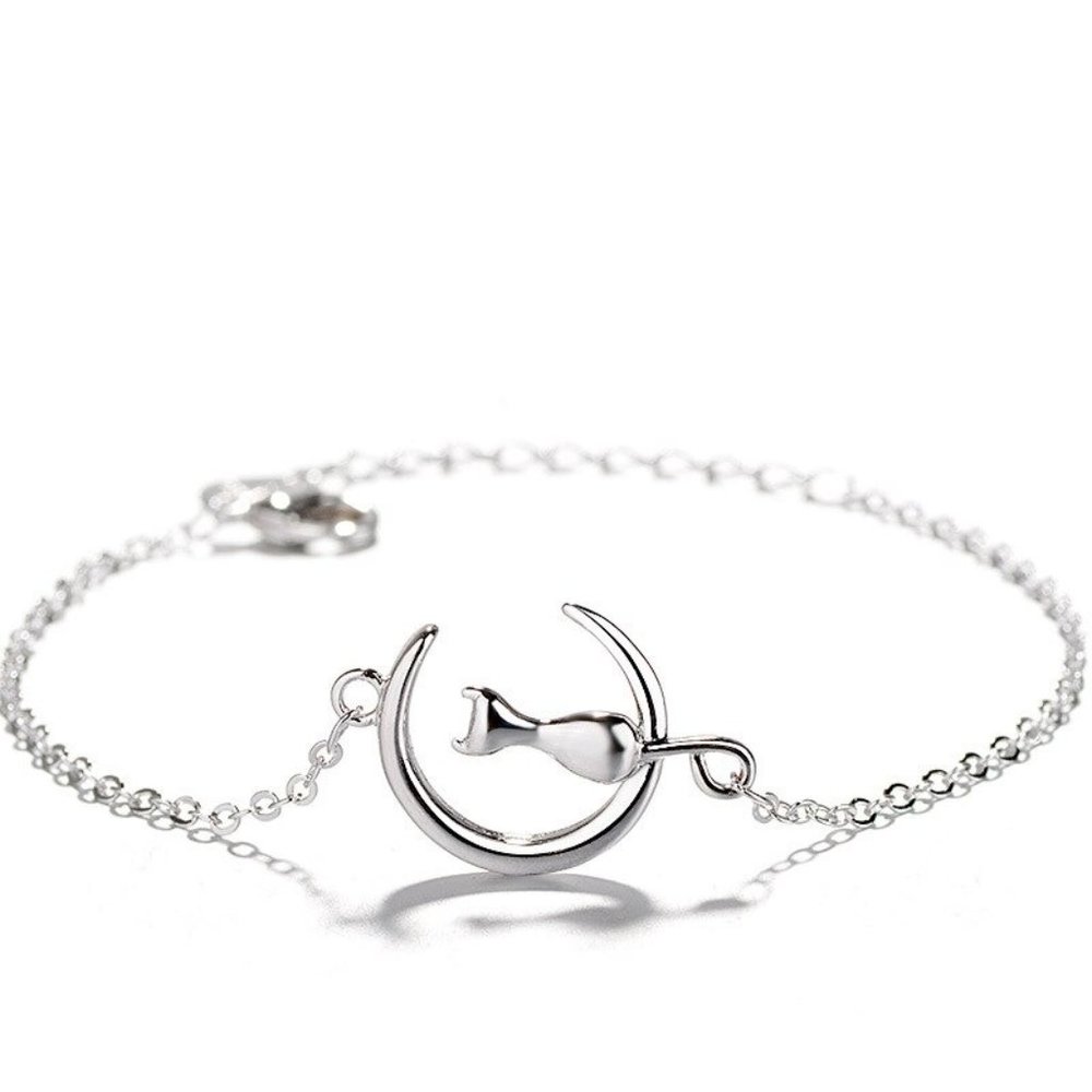 NEW Silver Simple Romantic Fashion Cat Bracelet Anklet - Picture 6 of 6